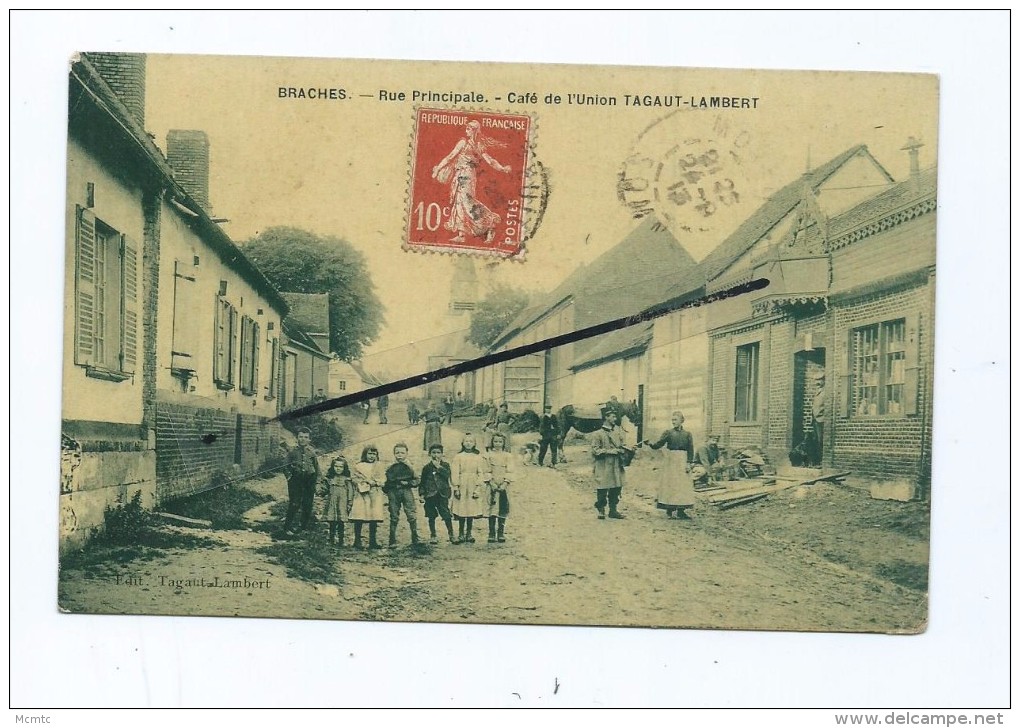 CPA  - Braches -  Rue Principale - Café De L'union TAGAUT - LAMBERT - Andere & Zonder Classificatie