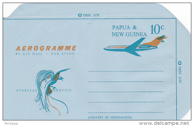 Papua New Guinea 1969 10c Aerogramme  Light Blue And Orange Mint - Papúa Nueva Guinea