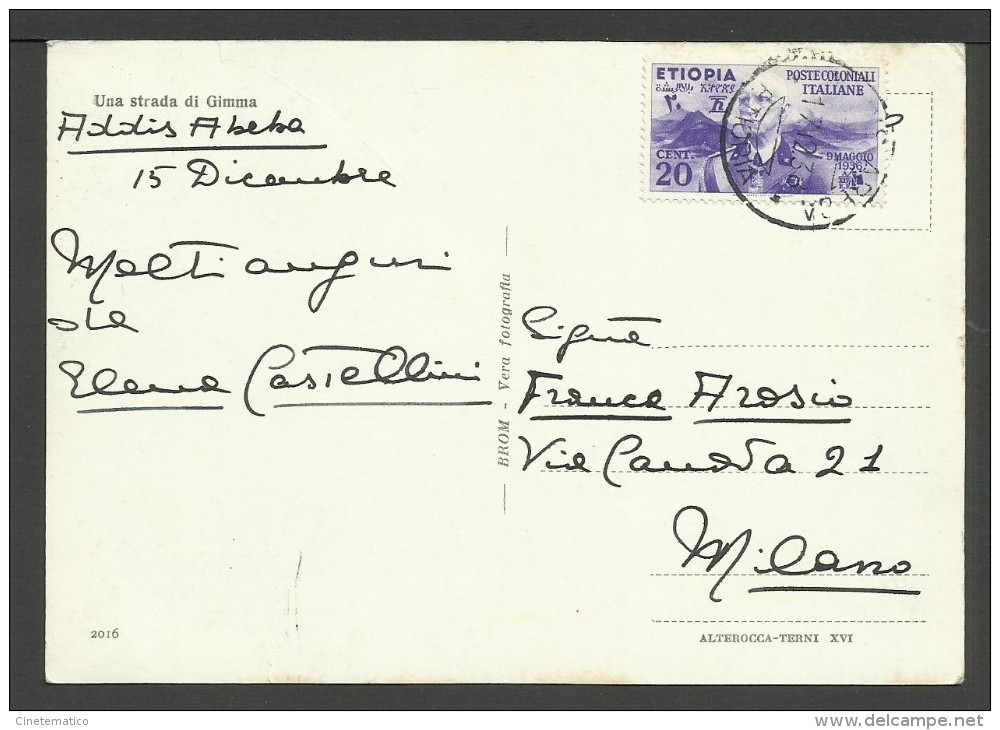 Storia Postale: Etiopia - Cent. 20 Vittorio Emanuele III - Ethiopie