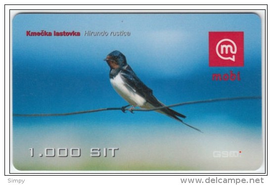 SLOVENIA Paper Phonecard Bird  Barn Swallow Lastovica Hirundo Rustica 31.12.2007 - Songbirds & Tree Dwellers