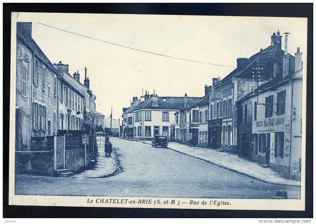 Cpa Du 77 -- Le Chatelet En Brie -- Rue De L' église --  BB8 - Le Chatelet En Brie