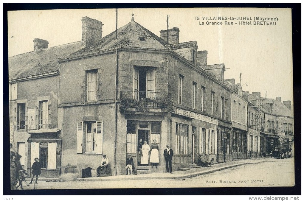 Cpa Du 53  Villaines La Juhel -- La Grande Rue - Hôtel Breteau   BB8 - Villaines La Juhel