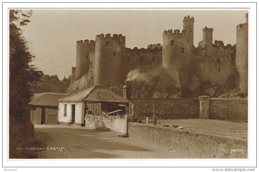 RB 1059 - Judges Real Photo Postcard - Conway Castle &amp; Outbuildings Caernarvonshire Wales - Caernarvonshire