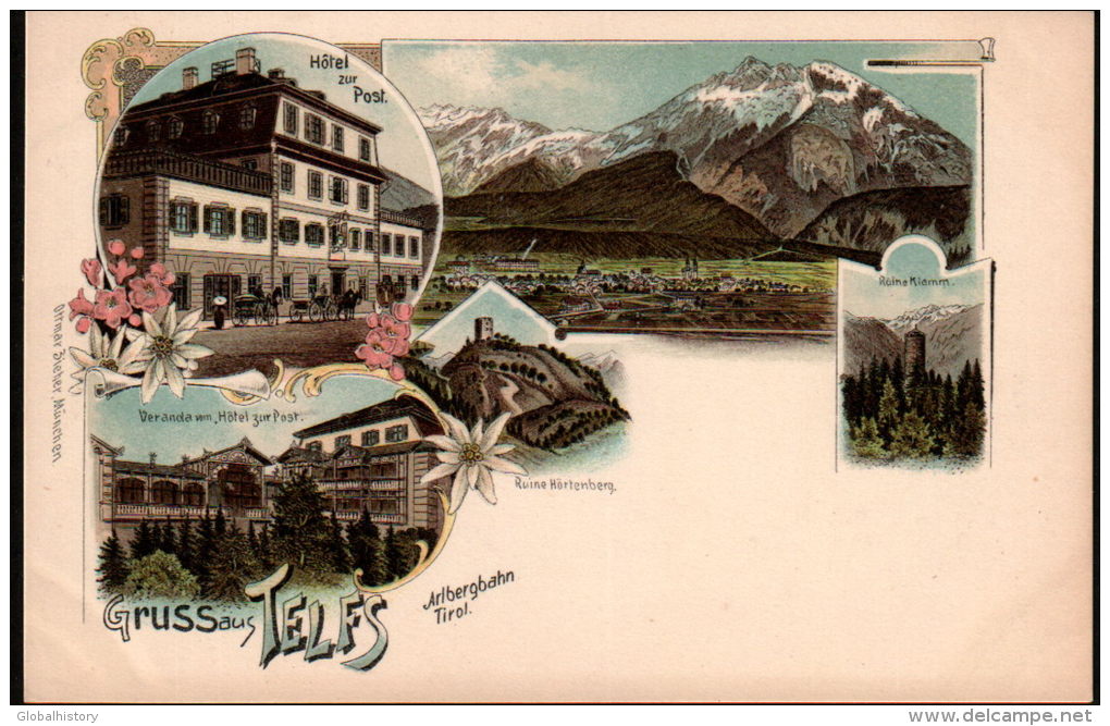 DB5541 - TIROL - TELFS - HOTEL ZUR POST - LITHO PC 1900 - Telfs