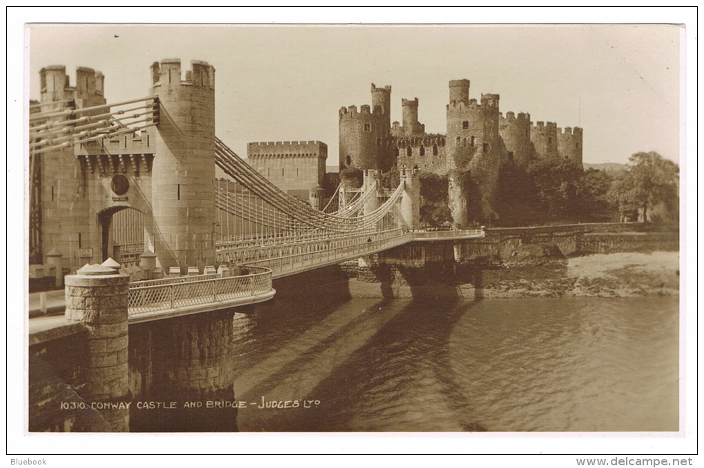 RB 1059 - Judges Real Photo Postcard - Conway Castle &amp; Bridge Caernarvonshire Wales - Caernarvonshire