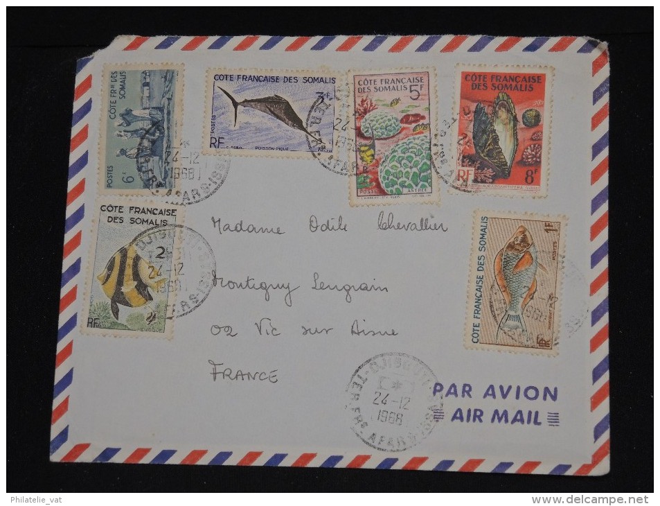 FRANCE - COTE DES SOMALIS - Enveloppe De Djibouti Pour La France En 1968 - Aff. Plaisant - A Voir - Lot P11631 - Lettres & Documents