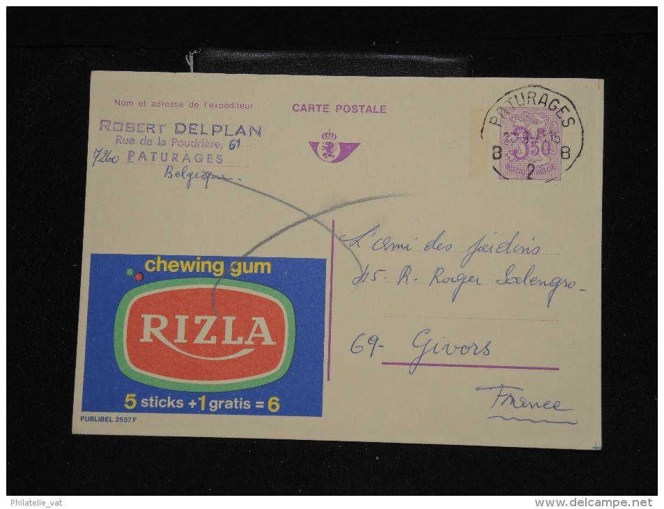 BELGIQUE - Entier Postal Avc Pub Chewing Gum Pour La France En 1973 - A Voir - Lot P11633 - Illustrierte Postkarten (1971-2014) [BK]