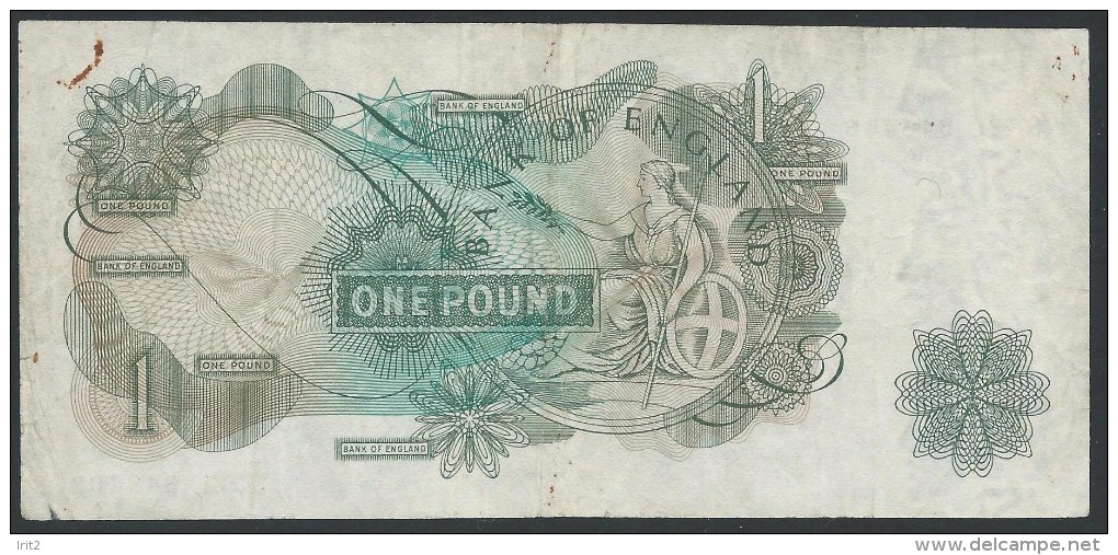 BANKNOTES 1966 GRAN BRETAGNA - ENGLAND-REGNO UNITO  1 POUND SERIE  S32L(646408) - 1 Pond