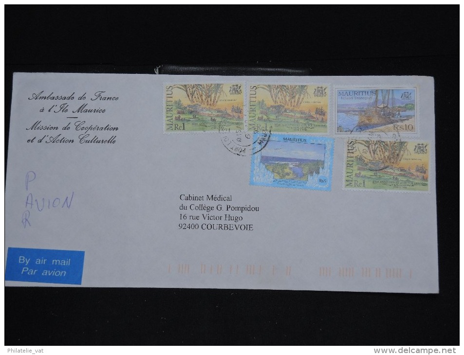 MAURICE - Enveloppe De L 'Ambassade De France Pour La France En 1999 - Aff. Plaisant - A Voir - Lot P11635 - Mauritius (1968-...)