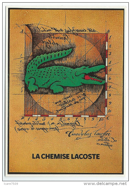 LACOSTE, La Chemise Lacoste  - Illustration Dietrich Ebert  - Ubique Group Pour Humour à La Carte PU 52 - Publicité