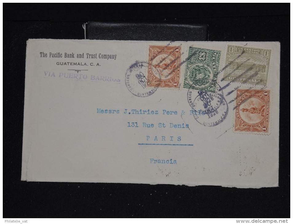 GUATEMALA - Enveloppe En 1928 Pour La France Via Puerto Barrios - Aff. Plaisant - A Voir - Lot P11638 - Guatemala