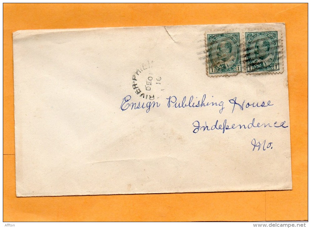 Canada 1910 Cover Mailed To USA - Covers & Documents