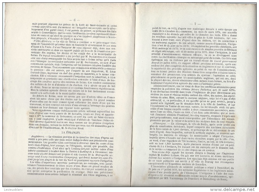 Notice/Environnement/La Question Des Eaux D'Egout En France Et à L'Etranger/Durand-Claye/1877    MDP54 - 1801-1900