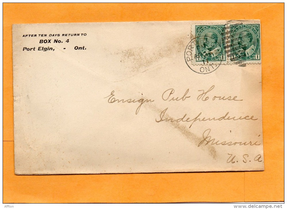 Canada 1911 Cover Mailed To USA - Brieven En Documenten