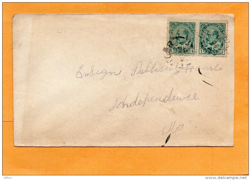 Canada 1911 Cover Mailed To USA - Brieven En Documenten