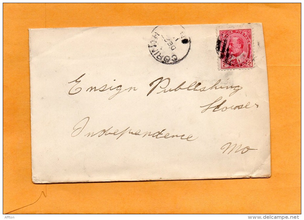 Canada 1911 Cover Mailed To USA - Briefe U. Dokumente