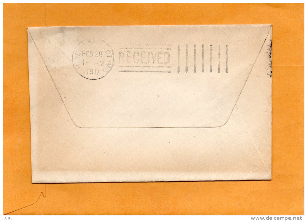 Canada 1911 Cover Mailed To USA - Brieven En Documenten