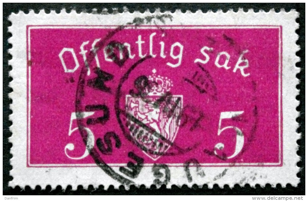 Norway 1934  Minr.10  II   34mm X18,5mm  HAUGESUND  19-4-1935 ( Lot C 158 ) - Dienstzegels