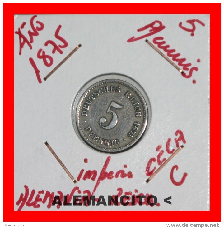 ALEMANIA  -  IMPERIO - 5 Pfn. AÑO 1875 - 5 Pfennig