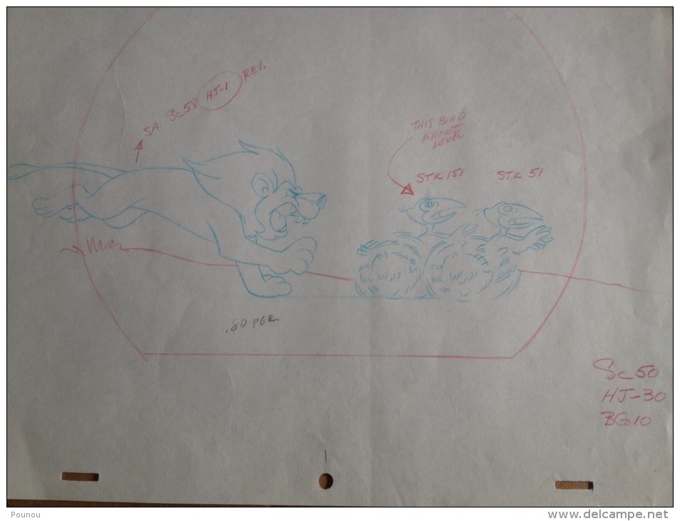 Rare Croquis Original Heckle & Jeckle - Disegni Originali