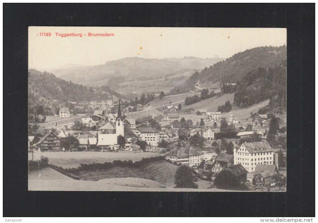 Schweiz AK Toggenburg Brunnadern 1916 - Brunnadern