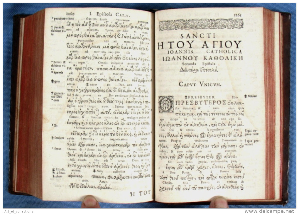 Nouveau Testament / Grec & Latin /  2 Tomes / Traduction Arias Montanus De 1571 - Tot De 18de Eeuw