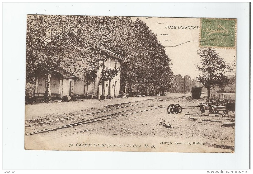 CAZEAUX LAC (GIRONDE) 72 LA GARE (TRAIN )1921 - Autres & Non Classés