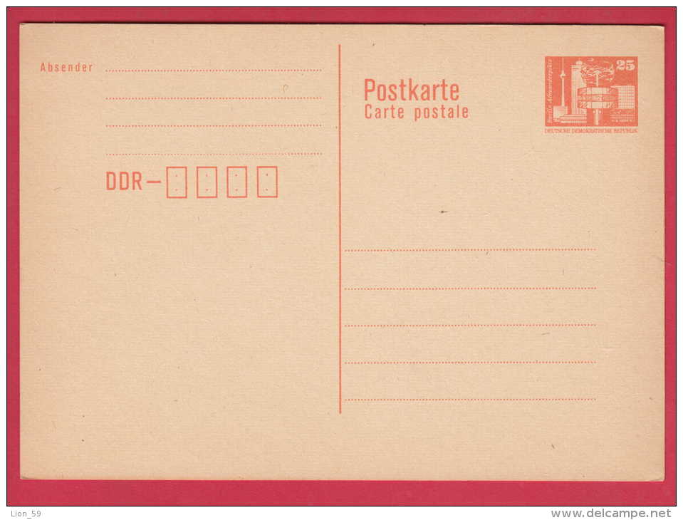 188796 / 1990 - 25 Pf. Berlin Alexanderplatz , MINT , Stationery DDR Germany Deutschland Allemagne Germania - Cartes Postales - Neuves