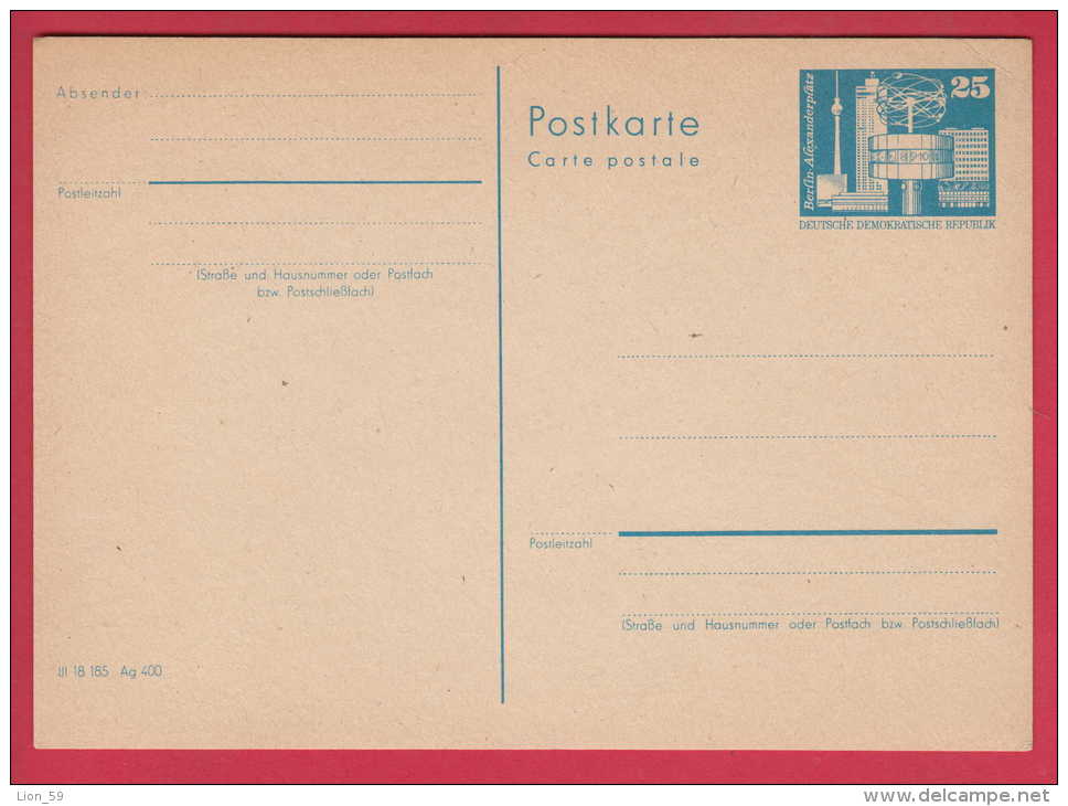 188798 / 1990 - 25 Pf. Berlin Alexanderplatz , MINT , Stationery DDR Germany Deutschland Allemagne Germania - Cartes Postales - Neuves