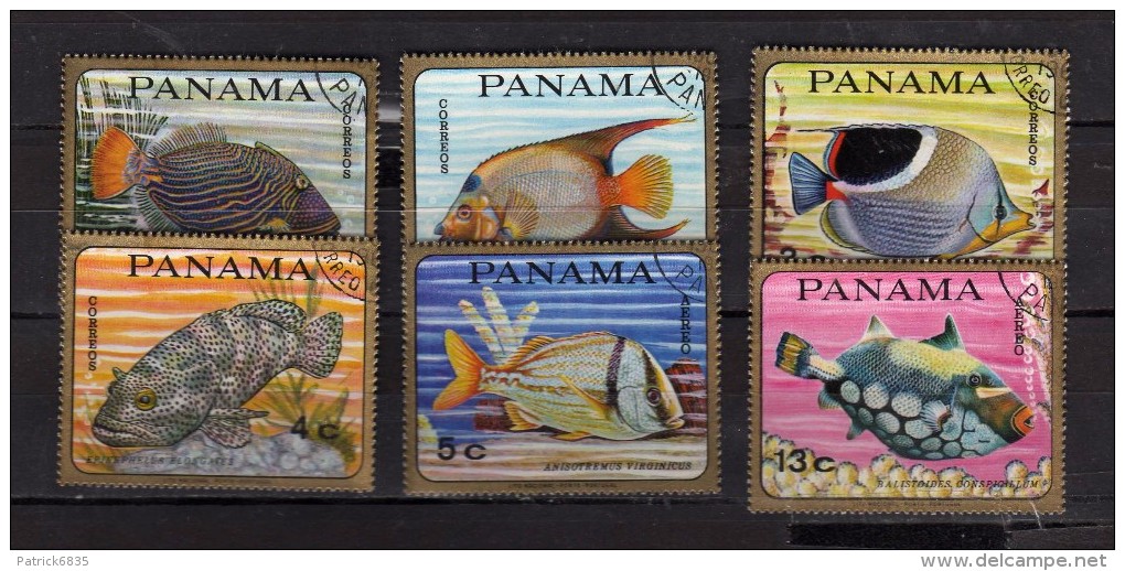 Panama °- 1968 -  Yvert. 482/485 + PA.450/451. Poissons.  Avec Gomme Oblitéré.   Vedi Descrizione - Panama