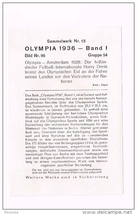 OLYMPIA 1936 - Band I. Olympia - Amsterdam 1928/Sweden/Norge/Italy/Japan/Suisse/Holland/Poland - Sport