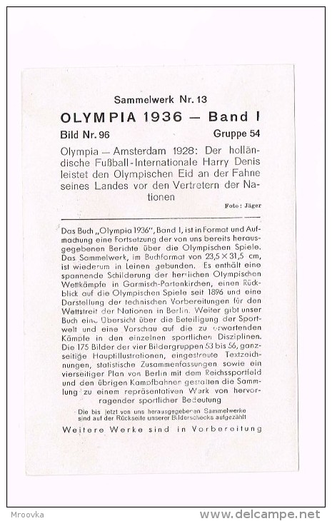 OLYMPIA 1936 - Band I. Olympia - Amsterdam 1928/Sweden/Norge/Italy/Japan/Suisse/Holland/Poland - Sports