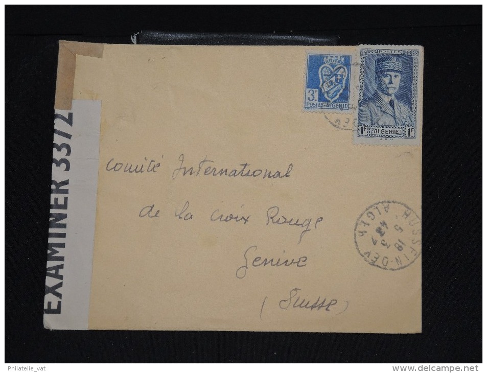 FRANCE - ALGERIE - Enveloppe De Hussein Dey Pour Genève En 1943 Avec Contrôle - Aff. Plaisant - A Voir - Lot P11672 - Lettres & Documents