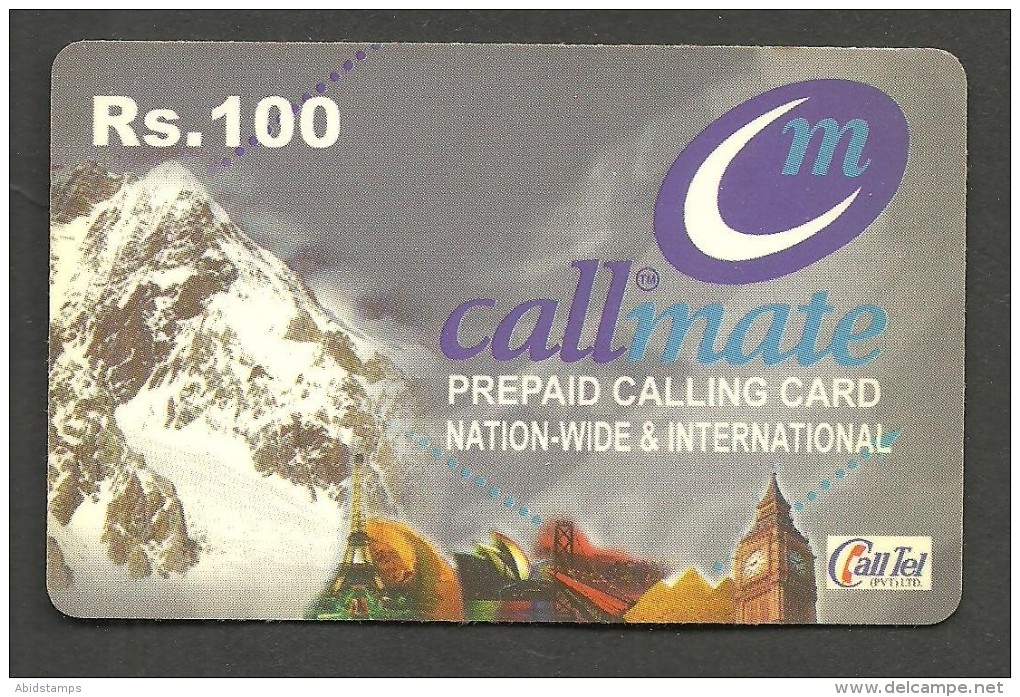 PAKISTAN USED CALLMATE PHONE CARD RS  100 - Pakistan