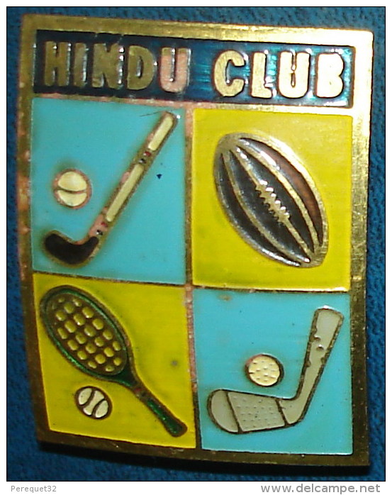 HINDU CLUB.Epingle,Broche 38x27.Rugby,golf,tennis.Argentine,Buenos Aires - Sonstige & Ohne Zuordnung