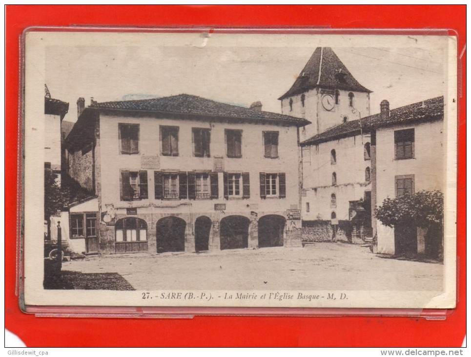 - SARE C/ Espelette - La Mairie Et L'Eglise Basque - Sare