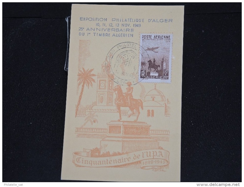 FRANCE - ALGERIE - Carte Maximum Du 25ème Anniversaire Du 1er Timbre Algérien En 1949 - A Voir - Lot P11682 - Cartes-maximum