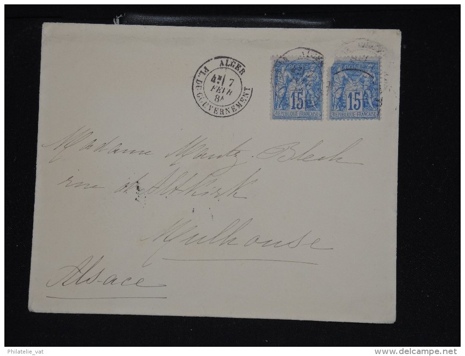 FRANCE -  Enveloppe De Alger Pour Mulhouse En 1884 - Aff. Type Sage - A Voir - Lot P11687 - 1877-1920: Période Semi Moderne