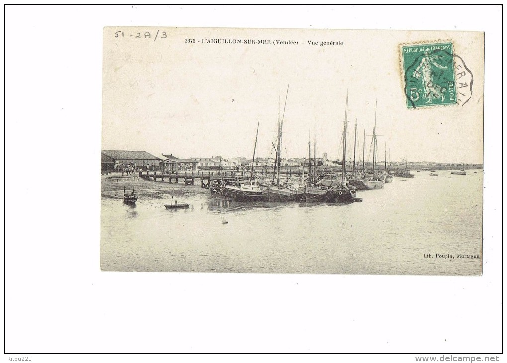 85 - L'Aiguillon Sur Mer - Vue Générale - Bateaux De Pêche - Ed. Poupin 2675 - 1915 - - Autres & Non Classés