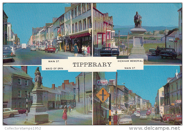 30624- TIPPERARY- MAIN STREET, KICKHAM MEMORIAL, MAID OF ERIN, CARS - Tipperary