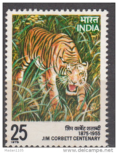 INDIA, 1976, Birth Centenary Of Edward James, ( Jim ), Corbett, Naturalist And Writer, Tiger,  MNH, (**) - Ungebraucht