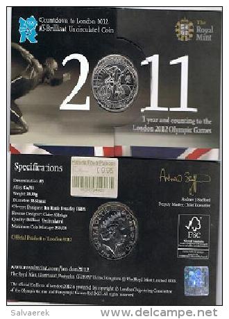 R.U. INGLATERRA 5 POUNDS COUNTTDOWN TO LONDON 2012 BRILLIANT UNCIRCULATED - 5 Pounds