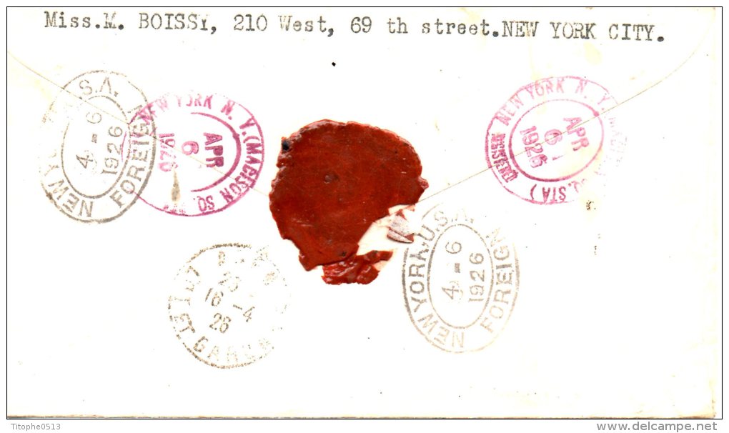 USA. Enveloppe Pré-timbrée Ayant Circulé En 1926 De New York Pour Agen. - 1921-40