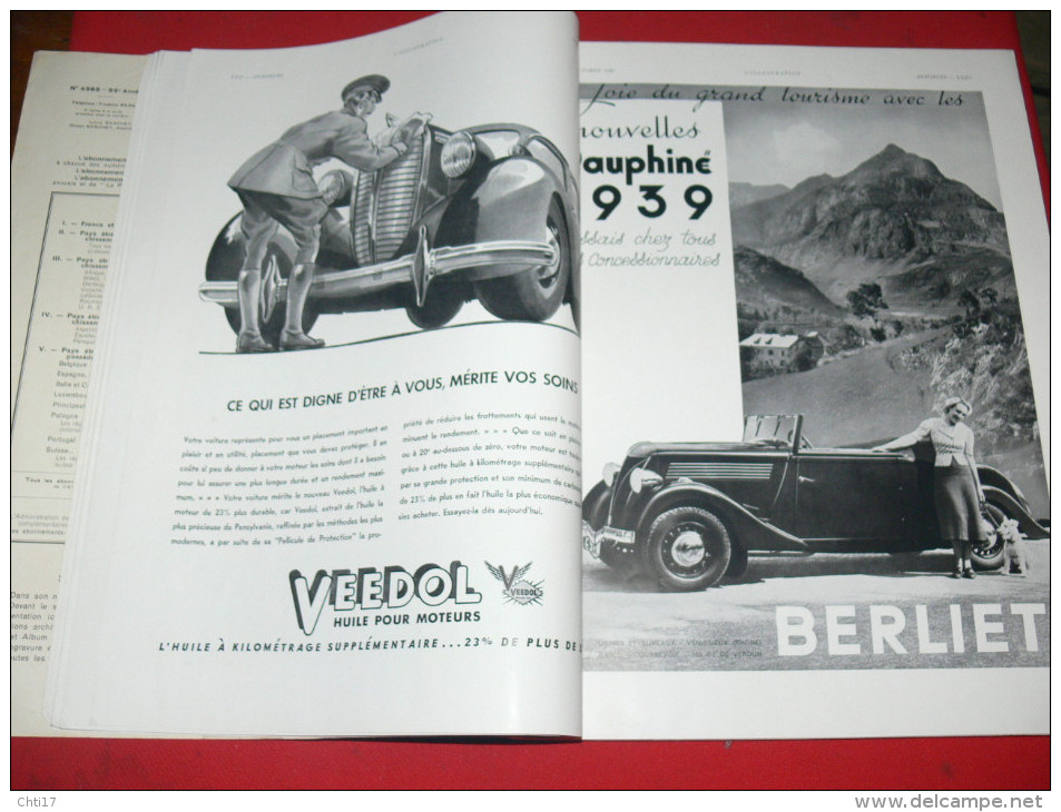 L ILLUSTRATION N° 4988  OCTOBRE  1938  / SALON DE L AUTOMOBILE / CAMION / AUTOCAR / BUS  PEUGEOT RENAULT CITROEN - Auto