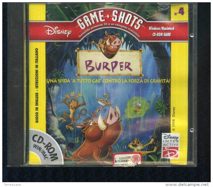 CD GAME SHOTS DISNEY BURPER WIN MAC DISNEY INTERACTIVE - CD