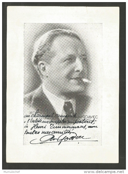 (A036) André Goavec - Autographe - Dédicace - Format 13x18 - Autres & Non Classés