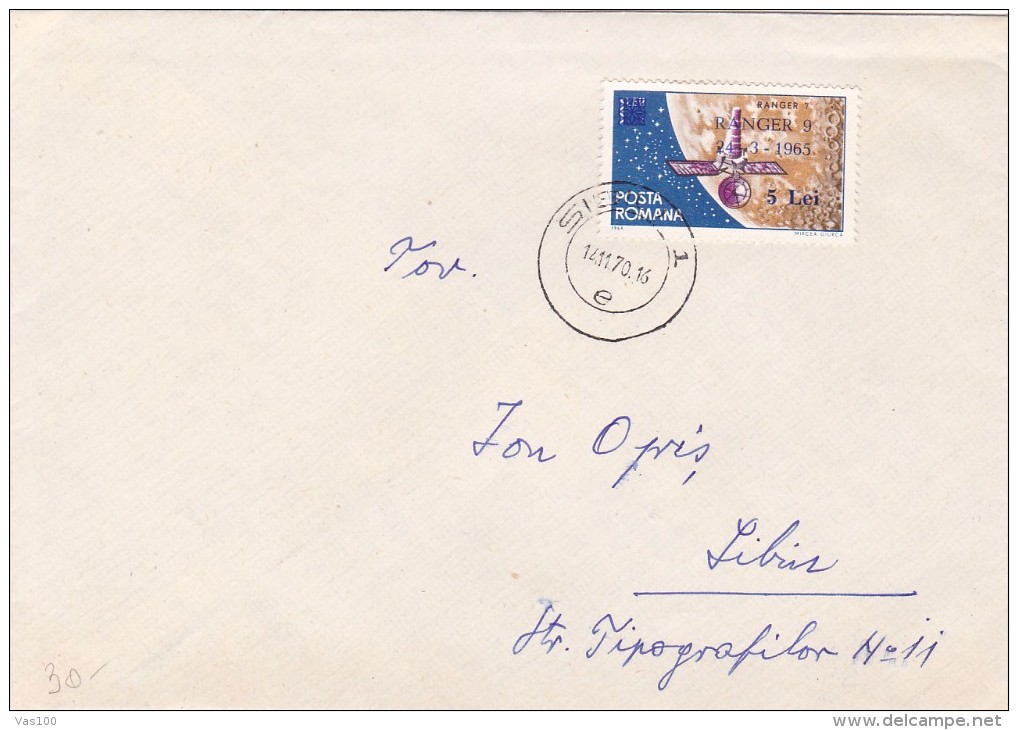 ESPACE OVERPRINT STAMPS RANGER 9,  1964 ON COVER SENT TO MAIL  ROMANIA. - Storia Postale