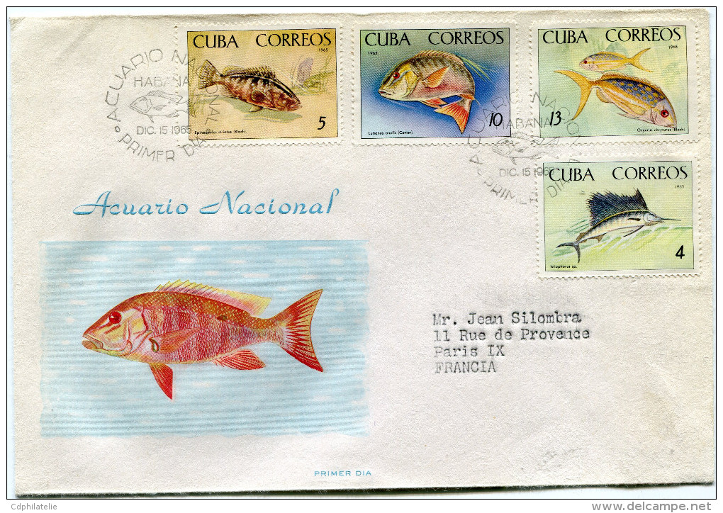 CUBA LETTRE DEPART HABANA DIC. 15  1965 (OBLITERATION 1er JOUR) POUR LA FRANCE - Storia Postale