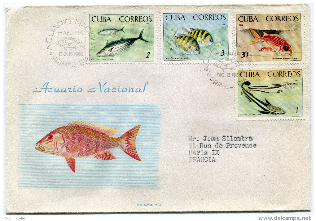 CUBA LETTRE DEPART HABANA DIC. 15  1965 (OBLITERATION 1er JOUR) POUR LA FRANCE - Storia Postale