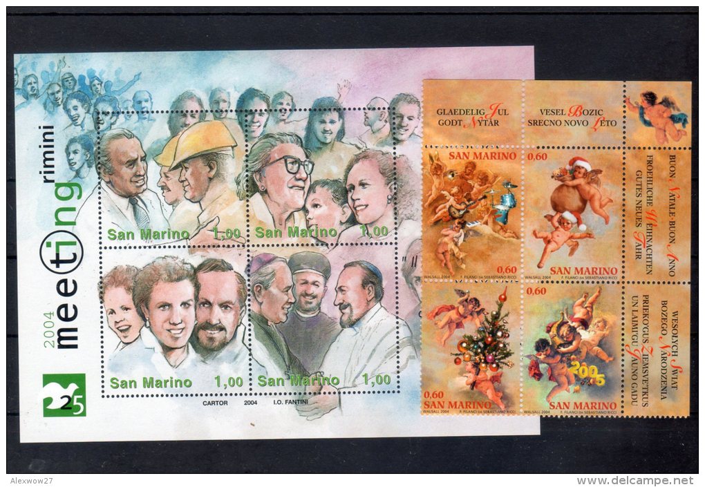 SAN MARINO  2004 -- Annata Completa + 3 BF  --- Complete FINE **MNH - Komplette Jahrgänge